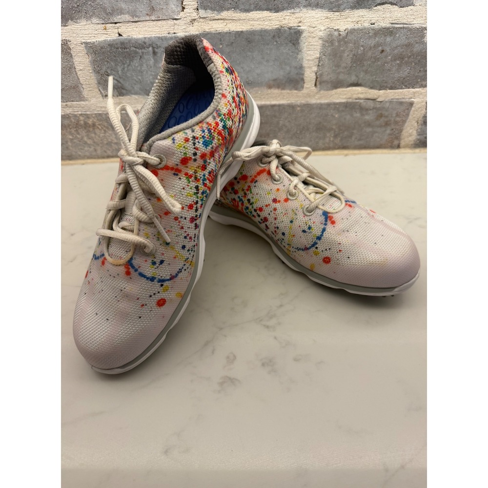 FootJoy emPower Womens Size 7 Paint Splatter Golf Shoes Spikeless Mesh Trainers